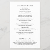 シンプル白黒はっきりしたモダン結婚式 プログラム チラシ (裏面)