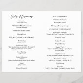 シンプル白黒はっきりしたモダン結婚式 プログラム チラシ (裏面)