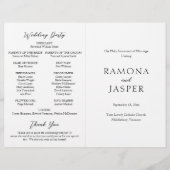 シンプル白黒はっきりしたモダン結婚式 プログラム チラシ (正面)