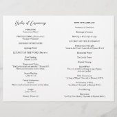 シンプル白黒はっきりしたモダン結婚式 プログラム チラシ (裏面)