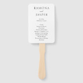 シンプル白黒はっきりしたモダン結婚式 プログラム ハンドファン (正面)