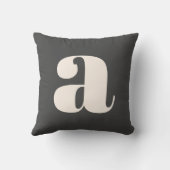 シンプル白黒はっきりしたレトロモノグラムイニシャル クッション (裏面)