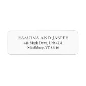 シンプル白黒はっきりした結婚差出人住所 ラベル (正面)