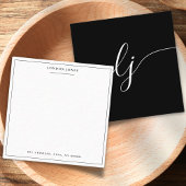 シンプル白黒ひなパーソナライズされた形 ノートカード