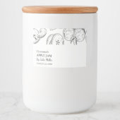 シンプル白黒アップルジャムラベル フードラベル (正面)