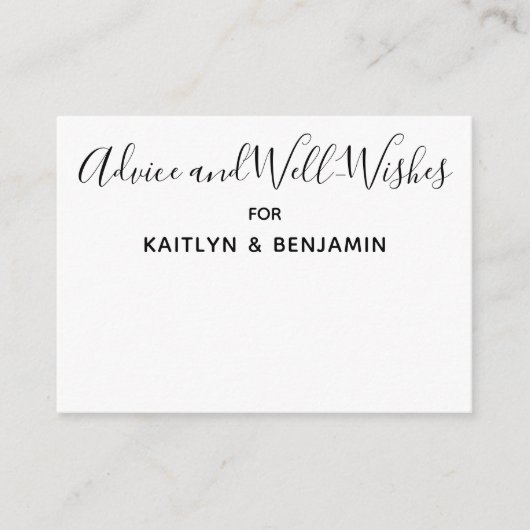 シンプル白黒アドバイス&ウェルウィッシュカード アドバイスカード (正面)