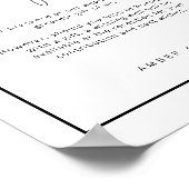 シンプル白黒アー結婚チのウィングウェル標識 ポスター (角)