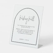 シンプル白黒アー結婚チのウィングウェル標識 台座サイン (正面)