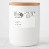 シンプル白黒イチジクのジャムラベル フードラベル (正面)