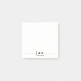 シンプル白黒イニシャル ポストイット