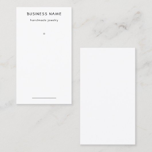 シンプル白黒イヤリング価格ラベル 名刺 (正面/裏面)