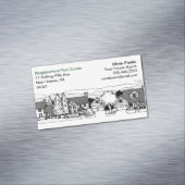 シンプル白黒イラストレーションの家 マグネット名刺 (インサイチュ)