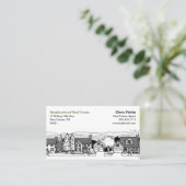 シンプル白黒イラストレーションの家 名刺 (スタンド正面)