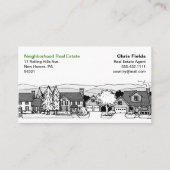 シンプル白黒イラストレーションの家 名刺 (正面)