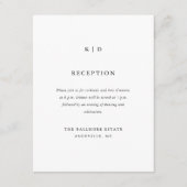 シンプル白黒ウェディングレセプション エンクロージャーカード (正面)