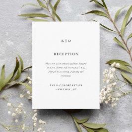 シンプル白黒ウェディングレセプション エンクロージャーカード