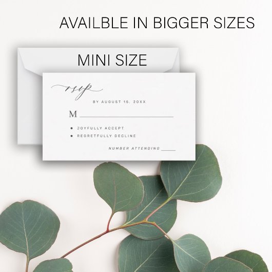 シンプル白黒ウェディングRSVP ノートカード