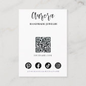 シンプル白黒ウェーブヘアスケッチジュエリー 名刺 (裏面)