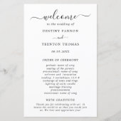 シンプル白黒エレガミニマルントウェディングプログラム (正面)