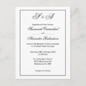 シンプル白黒エレガンスモダン結婚ズ ポストカード (正面)