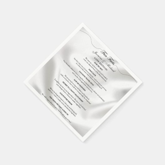 シンプル白黒エレガントおもしろいファクトシック結婚ズ スタンダードカクテルナプキン (角)