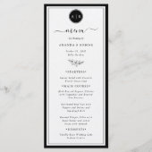 シンプル白黒エレガントなウェディングメニュー メニュー (正面)