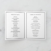 シンプル白黒エレガントな結婚式プログラム カード (内部)