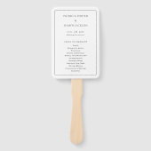 シンプル白黒エレガントな結婚式プログラム ハンドファン (正面)