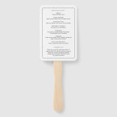 シンプル白黒エレガントな結婚式プログラム ハンドファン (裏面)