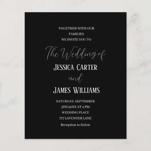 シンプル白黒エレガントな結婚式 (正面)