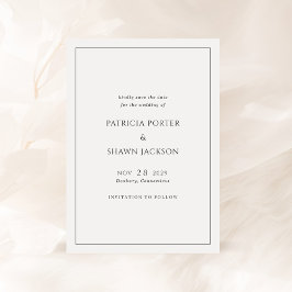 シンプル白黒エレガントな結婚式 セーブザデート