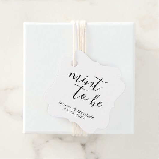 シンプル白黒エレガントな結婚式 フェイバータグ (インサイチュ)