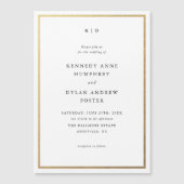 シンプル白黒エレガントな結婚式 マグネット招待状 (正面)