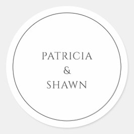 シンプル白黒エレガントな結婚式 ラウンドシール