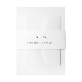 シンプル白黒エレガントな結婚式 招待状ベリーバンド