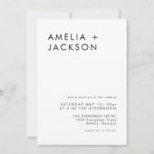 シンプル白黒エレガントな結婚式 招待状 (正面)