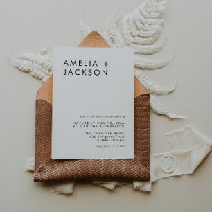 シンプル白黒エレガントな結婚式 招待状