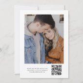 シンプル白黒エレガントな結婚式QRコード セーブザデート (裏面)