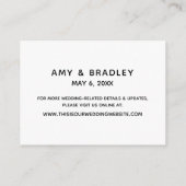 シンプル白黒エレガントの結婚宿泊施設 エンクロージャーカード (裏面)