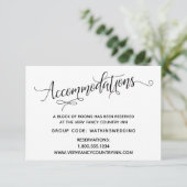 シンプル白黒エレガントの結婚宿泊施設 エンクロージャーカード (スタンド正面)