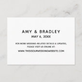 シンプル白黒エレガントの結婚宿泊施設 エンクロージャーカード (裏面)