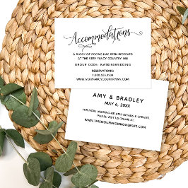 シンプル白黒エレガントの結婚宿泊施設 エンクロージャーカード