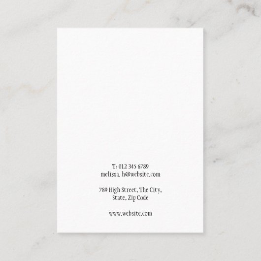 シンプル白黒エレガントイヤリング表示カード 名刺 (裏面)