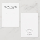 シンプル白黒エレガントイヤリング表示カード 名刺 (正面/裏面)