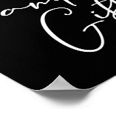 シンプル白黒エレガントウェディングカードギフト ポスター (角)