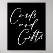 シンプル白黒エレガントウェディングカードギフト ポスター (正面)