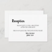 シンプル白黒エレガントウェディング受付カード エンクロージャーカード (正面/裏面)