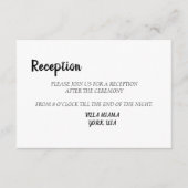 シンプル白黒エレガントウェディング受付カード エンクロージャーカード (正面)