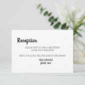 シンプル白黒エレガントウェディング受付カード エンクロージャーカード (スタンド正面)