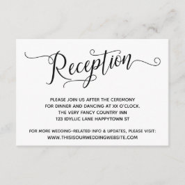 シンプル白黒エレガントウェディング エンクロージャーカード